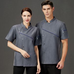 Шеф -повар uniform Restaurant Женщины мужчина рубашка с коротким рукавом кухня пекарь