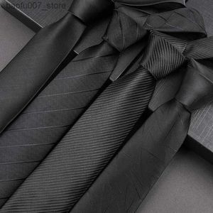 Neck Ties Black tie mens formal dress business career Korean version suit interview no slacker zipper tie is easy to pullQ