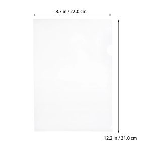 12 pezzi di tipo L-tipo A4 Cartella di documento chiara Plastica Pratica Pratica File Pocket File Pocket Pocket Office Forniture