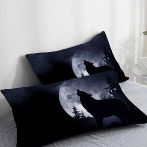 3D HD Custom Pillow Case, 2PCS 베개 50x70/50x75/50x80/70x70, 장식 베개 커버 동물 불 늑대, 침구 드롭 선박