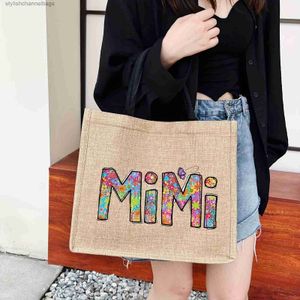 Diğer Çantalar Debriyaj Çantaları Mimi Mektup Baskı Tote Çanta Büyük Kapasiteli Hediye Çantası Kadın Moda Çantası İş Okulu