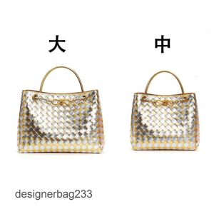 bottegs Single Bag Bags Venetas Buckle Totes Andiamo Straddle Gold Hardware Tote Trendy Large Capacity Evening 2024 Shoulder New Women Woven Leather Handbags BEOH