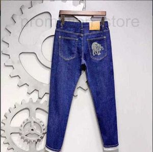Mäns jeansdesigner 2024 Show Style High Elastic and Non Fading Master Edition Small Straight Barrel SGIJ