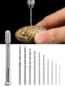 0.3-3.2mm Mini Micro Hand Drill Woodworking Drilling Tools for Models Hobby DIY Woodworking Drilling Rotary Tools Hand Drill