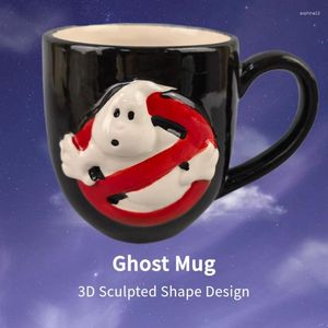 Muggar Creative Halloween Ghost Mug 3D Sculpted Shape Design Spooky Water Cup 410 ml stor kapacitet Fashion Home Decor prydnad