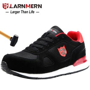 Botas Larnmern Men's Self Sapatos de segurança de aço de segurança
