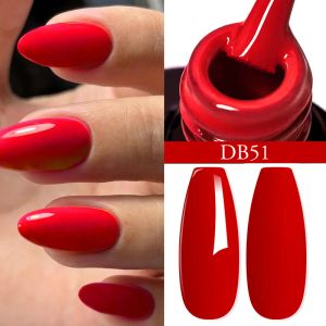 Mtsii 6pcs/set röd gel nagellack set glitter paljetter semi permanent bas matt topprock blöt av led uv nagelkonstgel lack