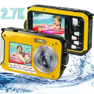 コネクタアクションカメラ1080PHD 2.7K 48MP防水カメラショックプルーフ水中カメラ10インチデジタルカメラスポーツカメラ