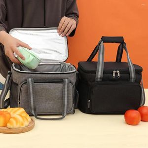 Förvaringspåsar 15L Portable Thermal Lunch Bag Food Box Hållbar vattentät kontorskylare isisolerad fodral Camping Oxford Dinner