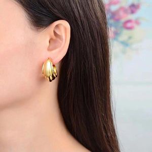 Studörhängen designer märke elektroplätering 14k mode temperament produkt örhänge rostfritt smycken stål gyllene färg luxe