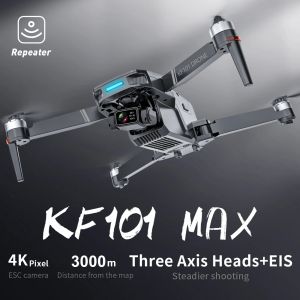Drony KF101max 2022 Nowy podwójny aparat 4K HD z szerokim kątem GPS 5G FPV Transmisja RC odległość 3 km profesjonalny dron