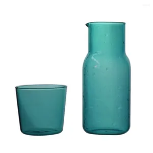 Bicchieri di vino Carafea con tela con tazza di bottiglia fredda in vetro bicchiere set di tazze da tè al comodino resistente al calore