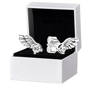 925 Sterling Silver Angel Wing Stud Earrings Original box set for Women CZ diamond Party Jewelry Earring set3956874