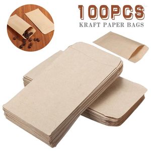Storage Bags 100Pcs/lot Multi-Purpose Cookie Kraft Paper Bag Mini Envelope Gift Candy Snack Baking Package Wrap 10 6cm