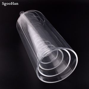 Exterior DIA 16 ~ 75 mm transparente de tubo acrílico aquário Tanque de peixe plexiglasse suprimento de água Jardim macho de água de água de 32 cm de comprimento