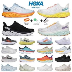 Hokah Women Runbuse Buty Hokahs One Clifton Bondi 8 9 Czarna biała amortyzowanie wchłaniającego drogę węgla X2 Designer Wspinaczka