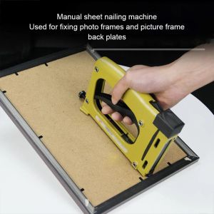 Stapler Metal Handheld Stapler Industrial Art Photo Frame Stapler Lightweight Portable Nail Tracker Framing Tool Nailing Equipment