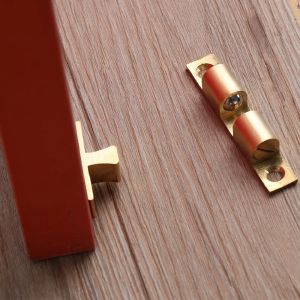 Brass Door Stop Lock Buckle Cupboard Roller Catch Touch Push Damper Buffer With Screws Furniture Fittings