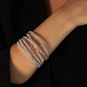 Bileklik Stonefans Boho Çok Katlı Kristal Bilezik Kuff Moda Zarif Toptan Armlet Rhinestone Bangles Kadın Mücevherleri Lüks