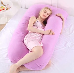 Pillow travesseiro de gravidez Mulheres grávidas de cama de corpo inteiro Ushape Almofada longa para dormir de maternidade multifuncional SH15705711