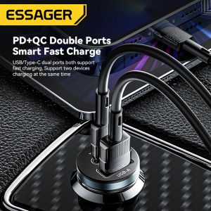 Essager 30W USB Type C CAR Charger Fast Charge PD QC 3.0 FCP AFC для iPhone 14 13 12 Xiaomi Huawei Samsung Adapter Adapter Adapter