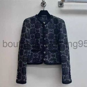 Designer Women's Sweaters Autumn/Winter G Embroidered Short Tweed Jacket with Fashion and High Quality, Han Li and Han Qi Hardware and Metal Knots Knitted tops