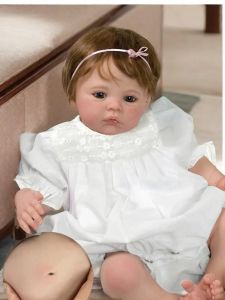 18 Inch Meadow 3d Painted Lifelike Newborn Baby Doll Can Take Shower Handmade Bebe Reborn Doll