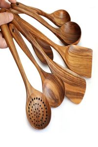 1PC omålad acacia trä kökverktyg unika hushåll med solidträ köksverktyg matskedar11914863