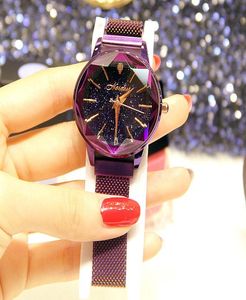2018 New Authentic Ladies Watch Starry Surface Suction Magnet Mesh with Quartz Waterproof Fashion Watch3166781