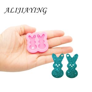 High Gloss Bunny Earring Silicone Mold, Epoxy Resin Charms DIY Jewelry Craft Tool, Polymer Clay Mold DY0874