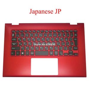 Карточный ноутбук Palmrest для Dell для Inspiron 7359 2IN1 0VVGF7 VVGF7 0PKR85 PKR85 с подсветкой японской клавиатуры JP Красная верхняя часть.