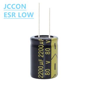 1Pcs JCCON Aluminum Electrolytic Capacitor 80v2200uf 22x30 100v2200uf 22x40 High Frequency Low ESR Low Resistance Capacitors