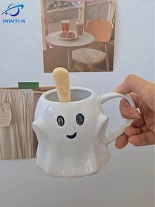 Mugs Cute Ghost Elf Ceramic Cup Halloween Cartoon Mug Water Coffee Milk Juice Home Novelty Gifts