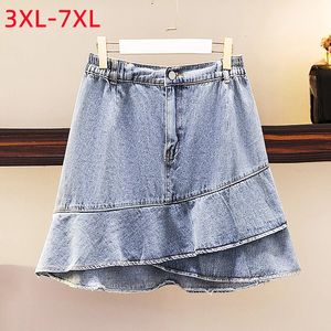 Grande tamanho Y2K Salia de jeans para mulheres High Caist Fashion Summer Sexy Mini Skirts Roupas de rua 240328