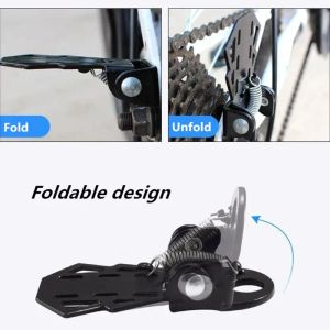 F2TC 1 Par icke-halkfotpinnar cykelpedalstativ ridning cykling bak för sittsäkerhetsfällbara tillbehör Mountain Bike Pedal