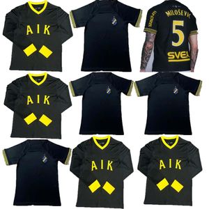 24/25 Aik Solna Top Quality Cotton Material Soccer Jerseys 132th Stockholm fans version Fischer Hussein Otieno Guidetti Thill Haliti 132 år lång ärm fotboll