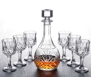 Wysokiej wersji Drinkware Dobra jakość kryształowy zestaw wina Kreatywne wódka dekanter whisky kieliszki whisky Ustaw butelkę wina i kubki Set3335563