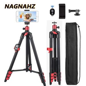 Sandals Camera Tripod 55in Travel Portable Cell Phone Tripod for Iphone Huawei Xiaomi Galaxy with Mobile Phone Holder Wireless Bluetooth