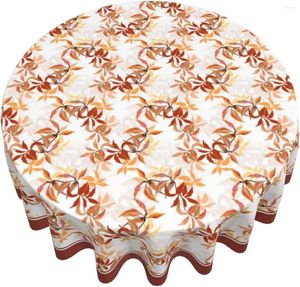 Table Cloth Autumn Tablecloth Fall Leaf Round 60 Inch Washable Reusable Maple For Home Parties Dinner Picnic