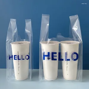 Storage Bags Portable Packaging Bag For Beverages Milk Tea Transparent Disposable Coffee Drinks Universal Plastic