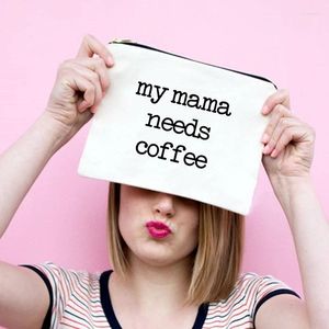 Förvaringsväskor mamma behöver kaffekrallt resor kvinnors makeup kvinnlig kosmetisk väska toalettartikar på mode arrangör damer koppling