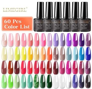 Nail Art Kits Limegirl Multiple Colour Gel Polish Set 80 Colors Semi Permanent UV Led Varnish Soak Off Lacquers Base Top Coat8841594