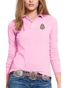 Herbst Ladies Lapel Polo Shirt Casual Cotton Longsleeved Fashion Slim Frauen hochwertige Top weibliche T -Golf -Tennis 240409