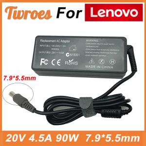 Adapter -Laptop -Adapter 20V 4,5a 90W 7,9*5,5 mm 8 Pin Wechselstrom für Lenovo T6 R6 Z6 X6 X200 X300 3000 C100 T60 E125 E430 E530 E4 Notebook -Ladegerät