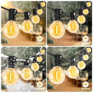 G40 Street Girland Lichter US 110V LED -Lampen EU 220 V E12 wasserdichte Vintage Globe Yard Garten Dekorationen im Freien Weihnachtslicht im Freien