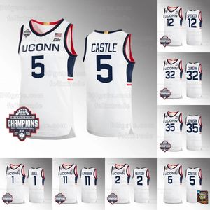 UCONN HUSKIES 2024 NCAAバスケットボールナショナルチャンピオンジャージーペイジブッカーズジャージーコネチカットUConnハスキーバスケットボールNCAAカレッジアダマサノゴホーキンス