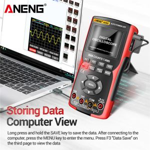 Aneng AOS02 9999カウントデジタルプロフェッショナルオシロスコープマルチメーター48m/s 10mHz PC波形データストレージ真RMSトラニスター