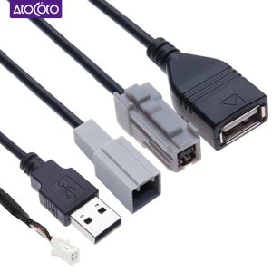 Car Aux Audio Media Data Wire USB Adapter 4 PIN Plug Cable for Subaru for Honda for Toyata for Mazda Radio CD Android Navigation