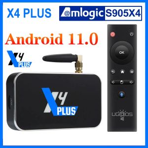 BOX UGOOS X4 PRO DDR4 4GB 32GB X4 Plus 64 GB Amlogic S905X4 Android 11 Smart TV Box BT4.0 1000M X4 Cube Set Top Box 4K Media Player