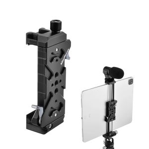 Stativstativmontage -Metallhalter für iPad/iPhone Tablet Tripod Mount -Klemmadapter W Cold Shoe Arca Swiss QR Platte 1/4 '' Schraubenloch